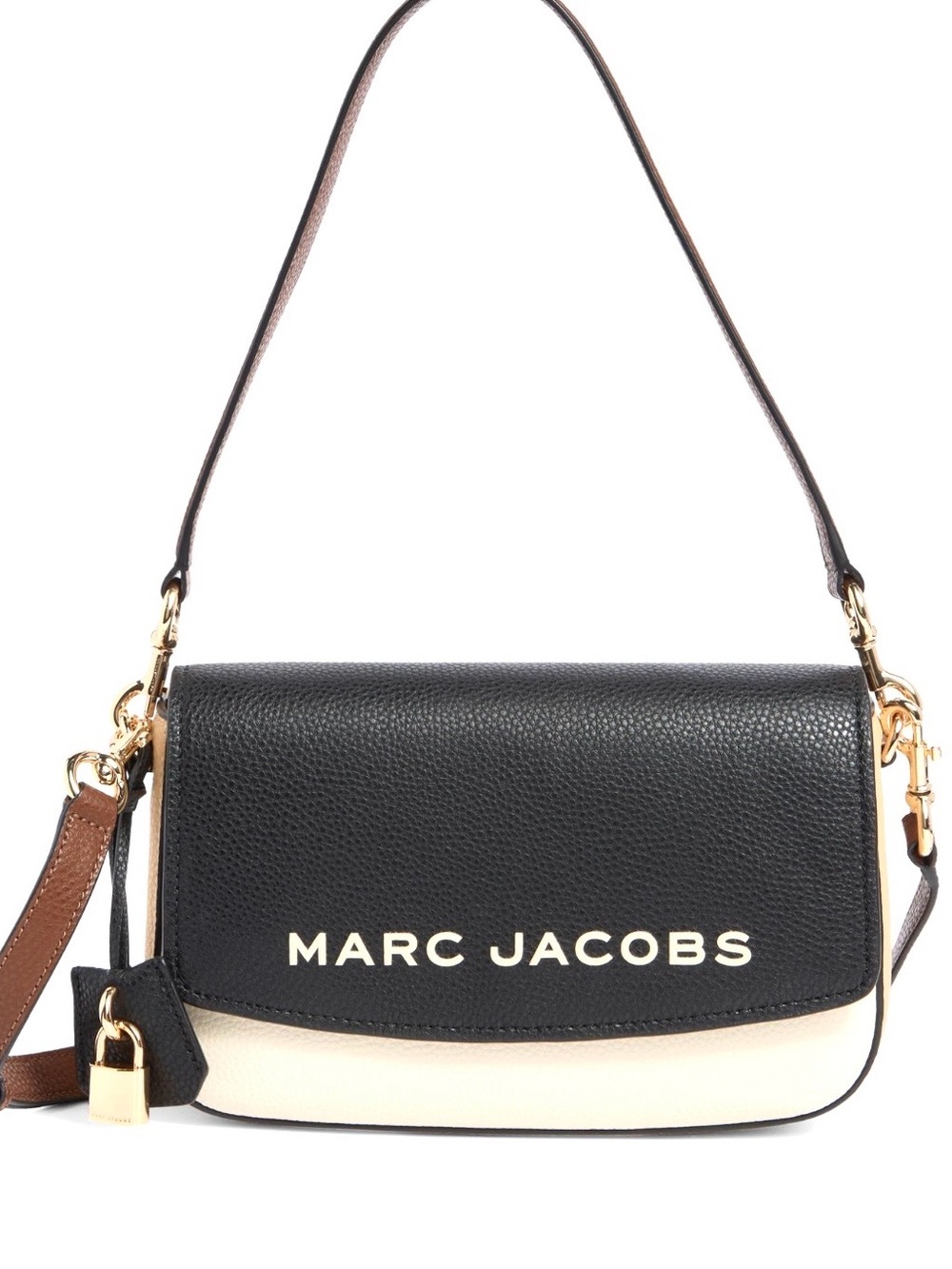 Marc Jacobs Black, Cream & Brown Leather Crossbody Bag NWT